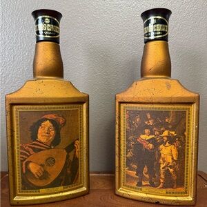 Vintage Jim Beams Choice Bourbon Whiskey Bottles - The Jester & The Night Watch